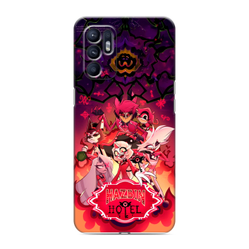 Силиконовый чехол на OPPO Reno6 с принтом Hazbin Hotel Отель Хазбин