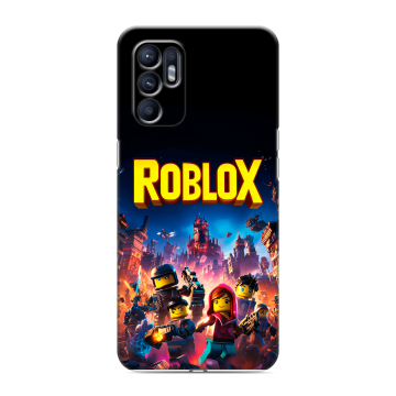 Силиконовый чехол на OPPO Reno6 с принтом Roblox Роблокс
