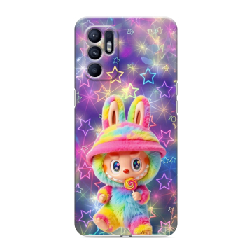 Силиконовый чехол на OPPO Reno6 с принтом Labubu Лабубу Силиконовый чехол на OPPO Reno6 с принтом Labubu Лабубу