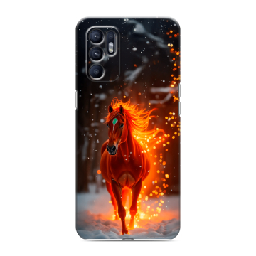 Силиконовый чехол на OPPO Reno6 с принтом Новый год