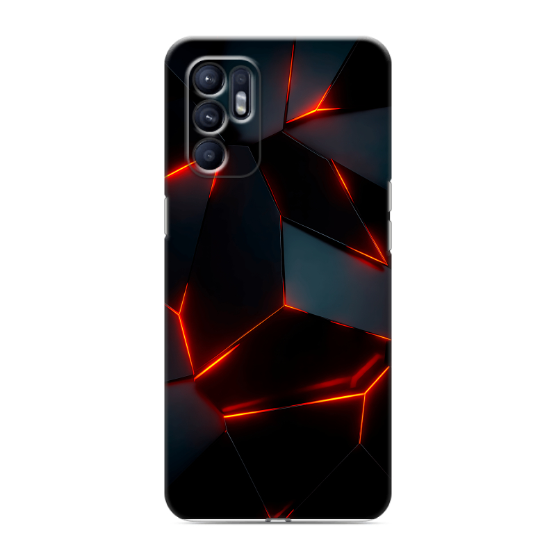 Силиконовый противоударный чехол на OPPO Reno6 с принтом Яркие абстракции Силиконовый противоударный чехол на OPPO Reno6 с принтом Яркие абстракции