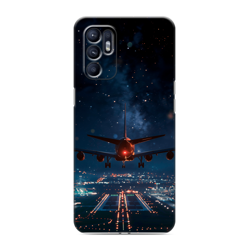 Силиконовый противоударный чехол на OPPO Reno6 с принтом самолет Силиконовый противоударный чехол на OPPO Reno6 с принтом самолет
