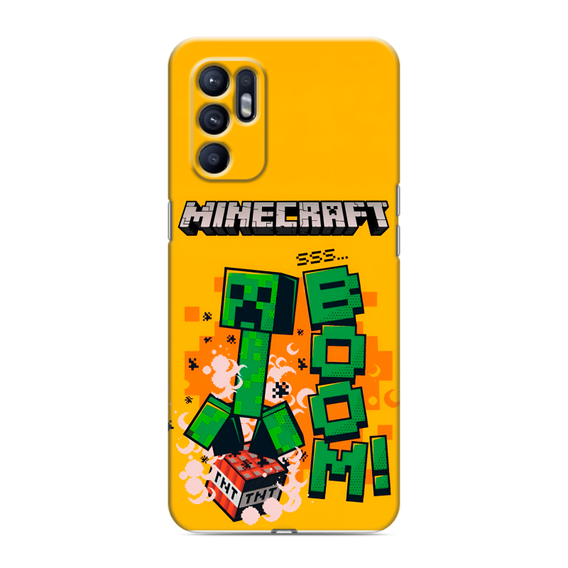 Силиконовый противоударный чехол на OPPO Reno6 с принтом Майнкрафт Minecraft Силиконовый противоударный чехол на OPPO Reno6 с принтом Майнкрафт Minecraft