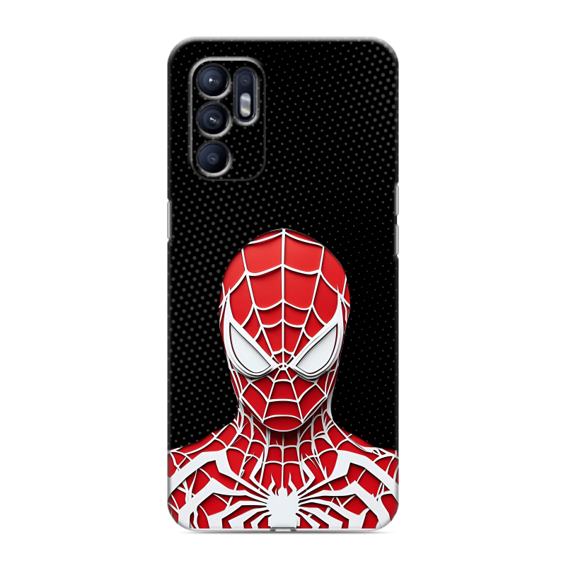 Силиконовый чехол на OPPO Reno6 с принтом человек паук spiderman Силиконовый чехол на OPPO Reno6 с принтом человек паук spiderman