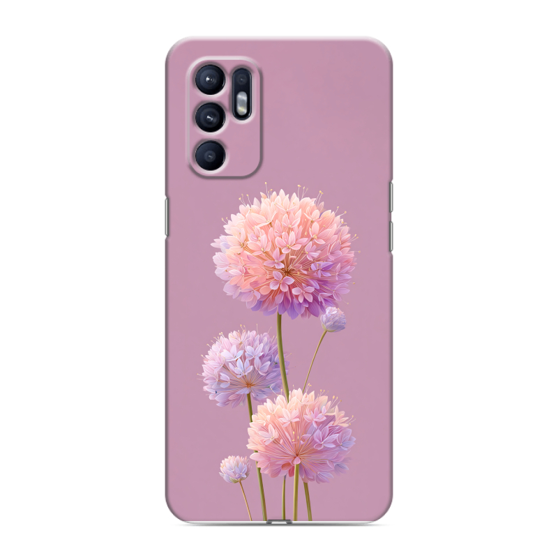Силиконовый чехол на OPPO Reno6 с принтом Цветы Силиконовый чехол на OPPO Reno6 с принтом Цветы