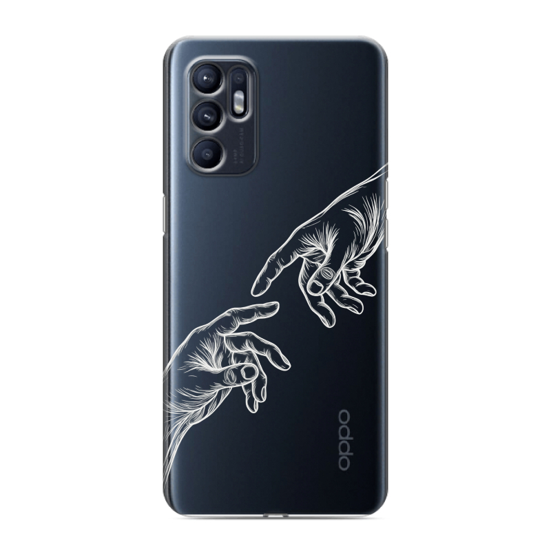 Силиконовый противоударный чехол на OPPO Reno6 с принтом Сотворение мира Силиконовый противоударный чехол на OPPO Reno6 с принтом Сотворение мира
