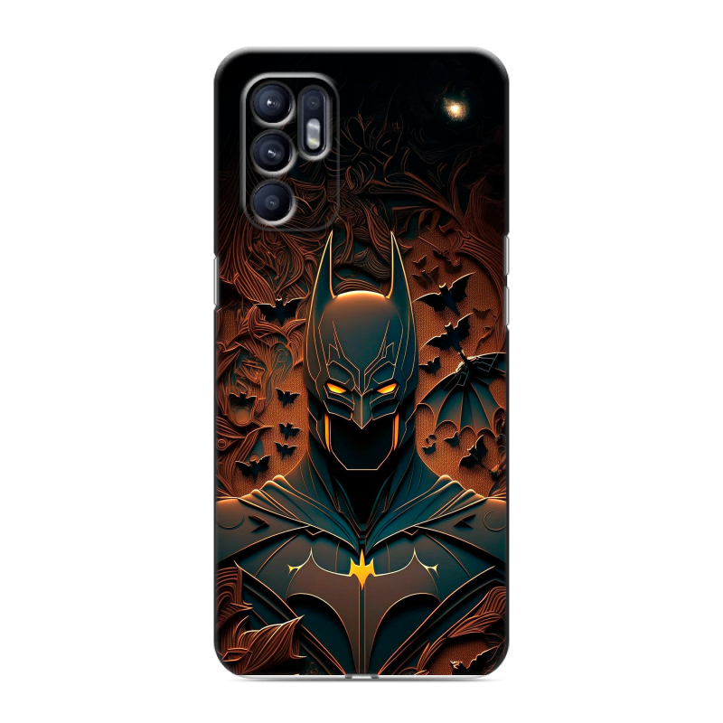 Силиконовый чехол на OPPO Reno6 с принтом Batman Бэтмен Силиконовый чехол на OPPO Reno6 с принтом Batman Бэтмен