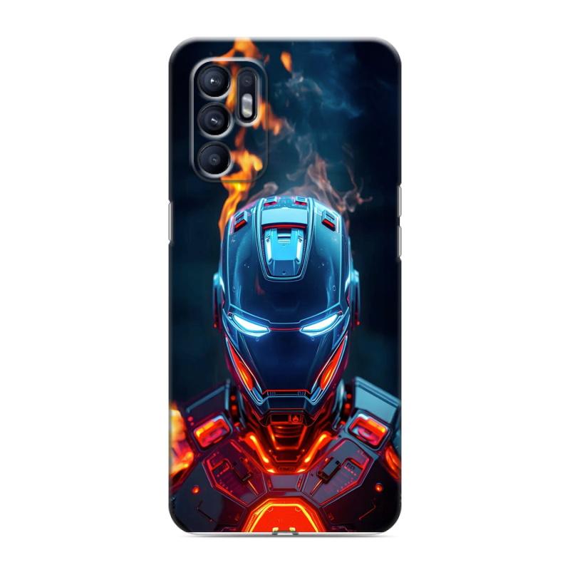 Силиконовый чехол на OPPO Reno6 с принтом IronMan Железный человек Силиконовый чехол на OPPO Reno6 с принтом IronMan Железный человек