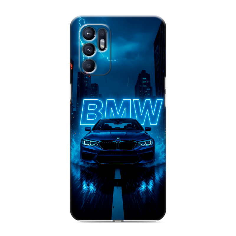 Силиконовый противоударный чехол на OPPO Reno6 с принтом BMW БМВ Силиконовый противоударный чехол на OPPO Reno6 с принтом BMW БМВ