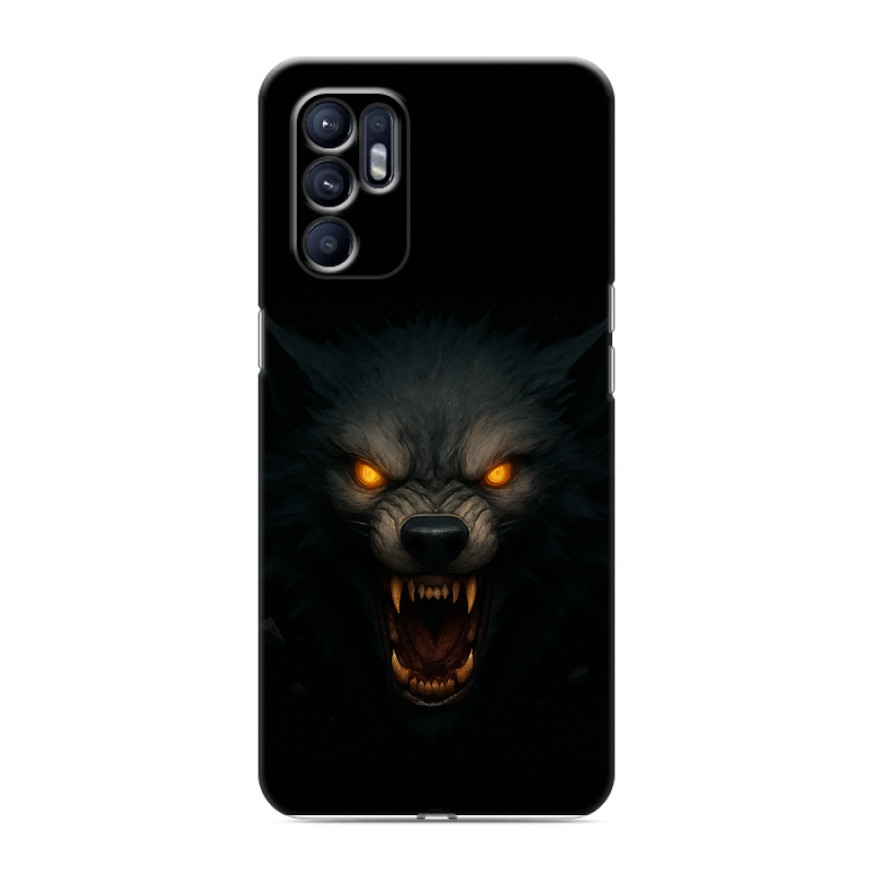 Силиконовый чехол на OPPO Reno6 с принтом Волк Силиконовый чехол на OPPO Reno6 с принтом Волк
