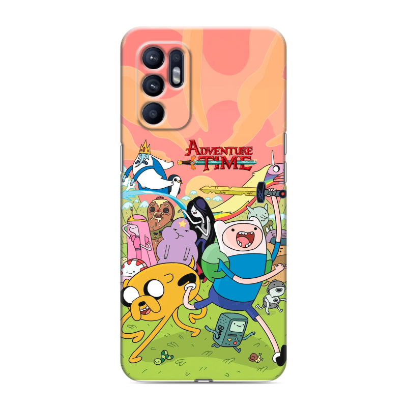 Силиконовый чехол на OPPO Reno6 с принтом Adventure time Время приключений Силиконовый чехол на OPPO Reno6 с принтом Adventure time Время приключений