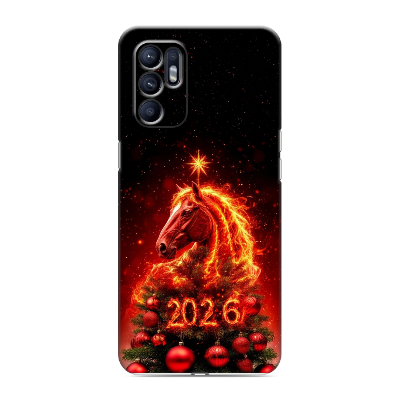 Силиконовый чехол на OPPO Reno6 с принтом Новый год Силиконовый чехол на OPPO Reno6 с принтом Новый год