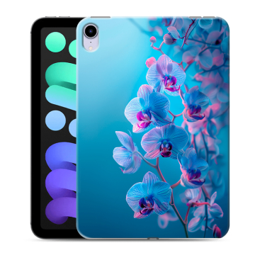 Силиконовый чехол на Ipad Mini (2021) с принтом голубые орхидеи