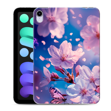 Силиконовый чехол на Ipad Mini (2021) с принтом цветы бабочки