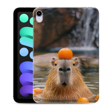 Силиконовый чехол на Ipad Mini (2021) с принтом Капибара с апельсином