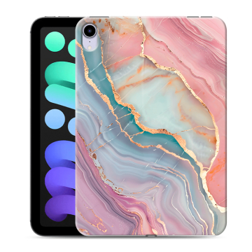 Силиконовый чехол на Ipad Mini (2021) с принтом розовый мрамор Силиконовый чехол на Ipad Mini (2021) с принтом розовый мрамор