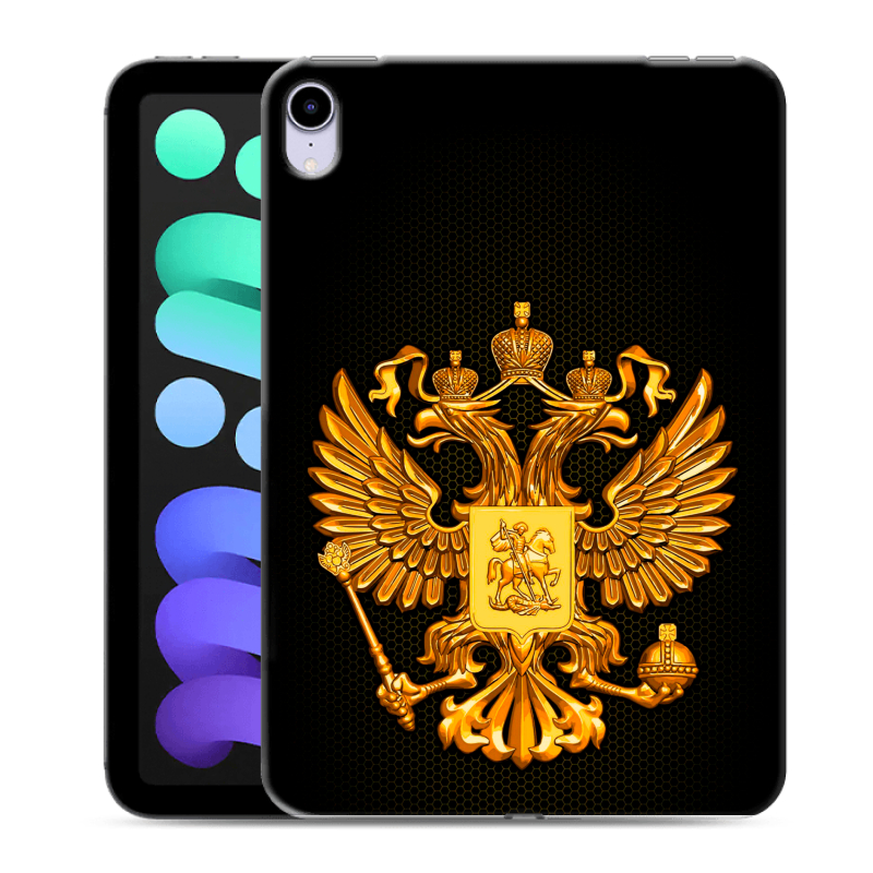 Силиконовый чехол на Ipad Mini (2021) с принтом Герб России желтый Силиконовый чехол на Ipad Mini (2021) с принтом Герб России желтый