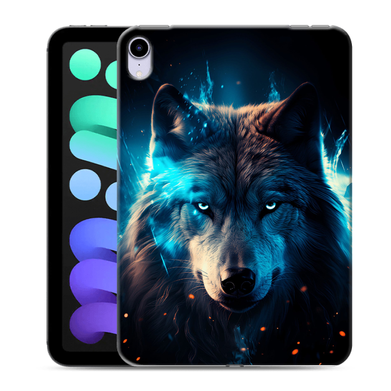 Силиконовый чехол на Ipad Mini (2021) с принтом Волк ночной Силиконовый чехол на Ipad Mini (2021) с принтом Волк ночной