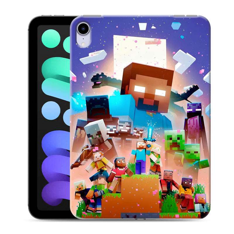 Силиконовый чехол на Ipad Mini (2021) с принтом Майнкрафт Minecraft Силиконовый чехол на Ipad Mini (2021) с принтом Майнкрафт Minecraft