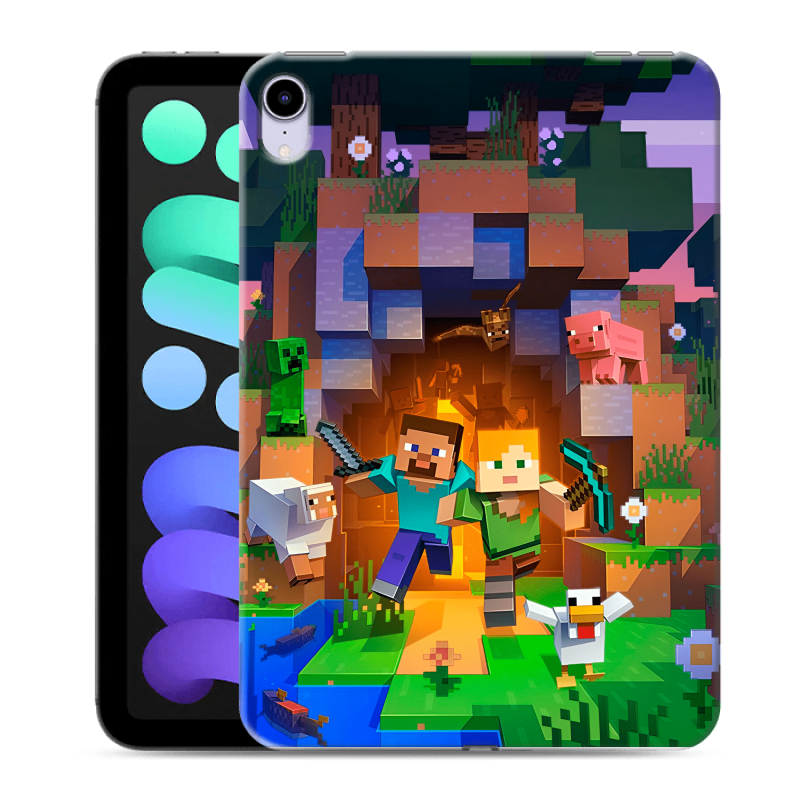 Силиконовый чехол на Ipad Mini (2021) с принтом Майнкрафт Minecraft Силиконовый чехол на Ipad Mini (2021) с принтом Майнкрафт Minecraft