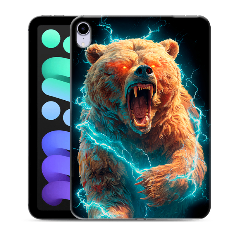 Силиконовый чехол на Ipad Mini (2021) с принтом Медведь Силиконовый чехол на Ipad Mini (2021) с принтом Медведь