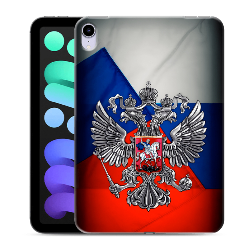 Силиконовый чехол на Ipad Mini (2021) с принтом Флаг России Силиконовый чехол на Ipad Mini (2021) с принтом Флаг России