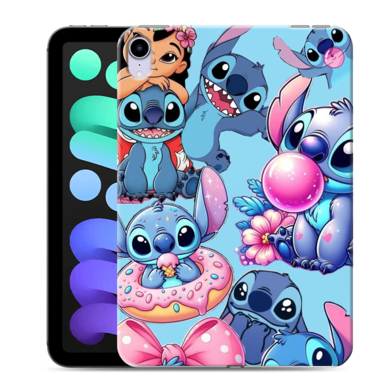 Силиконовый противоударный чехол на Ipad Mini (2021) с принтом Лило и Стич Силиконовый противоударный чехол на Ipad Mini (2021) с принтом Лило и Стич