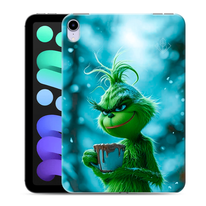Силиконовый противоударный чехол на Ipad Mini (2021) с принтом Новый год гринч Силиконовый противоударный чехол на Ipad Mini (2021) с принтом Новый год гринч