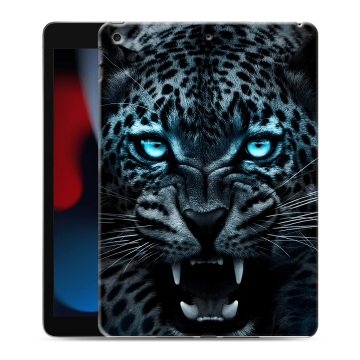 Силиконовый чехол на планшета Ipad 10.2 (2021) с принтом Темный леопард Силиконовый чехол на планшета Ipad 10.2 (2021) с принтом Темный леопард