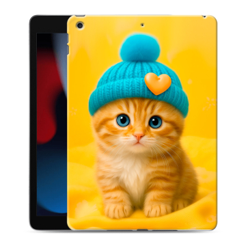 Силиконовый чехол на Ipad 10.2 (2021) с принтом Котенок в шапке Силиконовый чехол на Ipad 10.2 (2021) с принтом Котенок в шапке