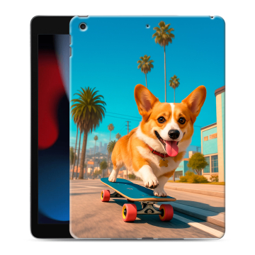 Силиконовый чехол на Ipad 10.2 (2021) с принтом Корги на скейте Силиконовый чехол на Ipad 10.2 (2021) с принтом Корги на скейте