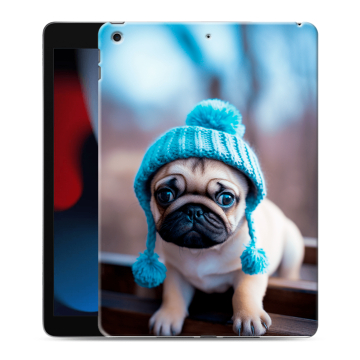 Силиконовый чехол на Ipad 10.2 (2021) с принтом Мопс в шапке Силиконовый чехол на Ipad 10.2 (2021) с принтом Мопс в шапке
