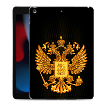 Силиконовый чехол на Ipad 10.2 (2021) с принтом Герб России желтый Силиконовый чехол на Ipad 10.2 (2021) с принтом Герб России желтый