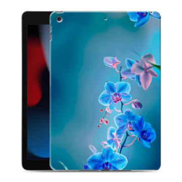 Силиконовый чехол на Ipad 10.2 (2021) с принтом Голубые цветы Силиконовый чехол на Ipad 10.2 (2021) с принтом Голубые цветы