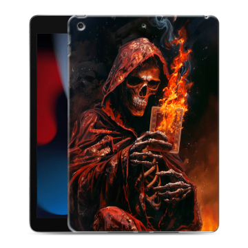 Силиконовый чехол на Ipad 10.2 (2021) с принтом Скелет и карты Силиконовый чехол на Ipad 10.2 (2021) с принтом Скелет и карты