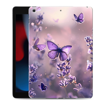 Силиконовый чехол на Ipad 10.2 (2021) с принтом бабочки и лаванда Силиконовый чехол на Ipad 10.2 (2021) с принтом бабочки и лаванда