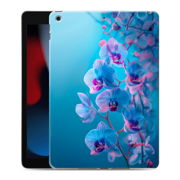 Силиконовый чехол на Ipad 10.2 (2021) с принтом голубые орхидеи Силиконовый чехол на Ipad 10.2 (2021) с принтом голубые орхидеи