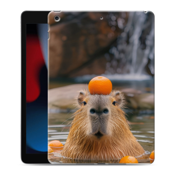 Силиконовый чехол на Ipad 10.2 (2021) с принтом Капибара с апельсином Силиконовый чехол на Ipad 10.2 (2021) с принтом Капибара с апельсином