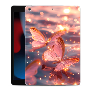 Силиконовый чехол на Ipad 10.2 (2021) с принтом бабочки розовые Силиконовый чехол на Ipad 10.2 (2021) с принтом бабочки розовые