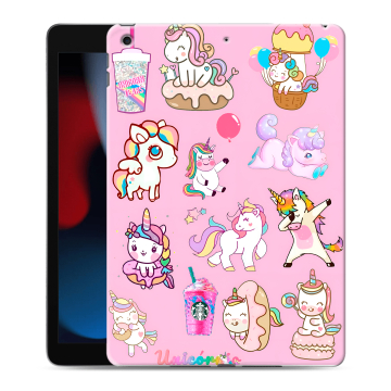 Силиконовый чехол на Ipad 10.2 (2021) с принтом розовые единороги Силиконовый чехол на Ipad 10.2 (2021) с принтом розовые единороги