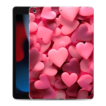 Силиконовый чехол на Ipad 10.2 (2021) с принтом розовые сердечки Силиконовый чехол на Ipad 10.2 (2021) с принтом розовые сердечки