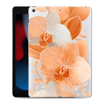 Силиконовый чехол на Ipad 10.2 (2021) с принтом Бежевые цветы Силиконовый чехол на Ipad 10.2 (2021) с принтом Бежевые цветы