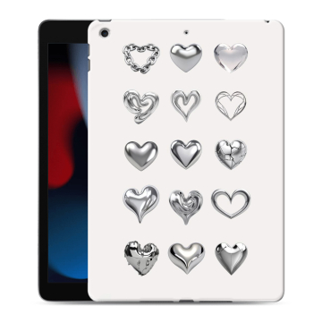 Силиконовый чехол на Ipad 10.2 (2021) с принтом Y2K сердечки Силиконовый чехол на Ipad 10.2 (2021) с принтом Y2K сердечки