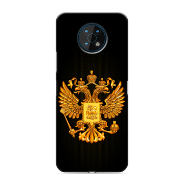 Силиконовый чехол на Nokia G50 с принтом Герб России желтый