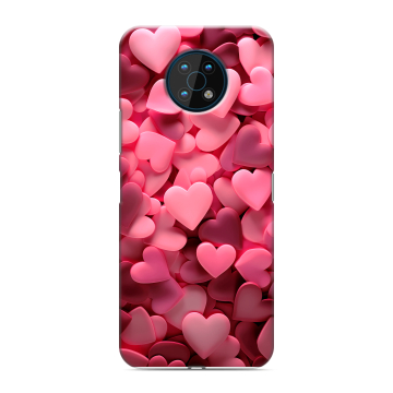Силиконовый чехол на Nokia G50 с принтом розовые сердечки Силиконовый чехол на Nokia G50 с принтом розовые сердечки