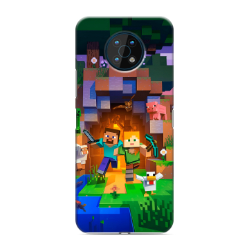 Силиконовый чехол на Nokia G50 с принтом Майнкрафт Minecraft