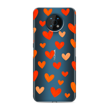 Силиконовый чехол на Nokia G50 с принтом Сердечки