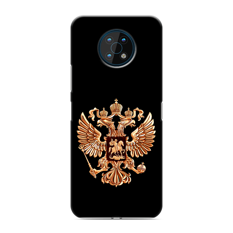 Силиконовый чехол на Nokia G50 с принтом Герб России золотой Силиконовый чехол на Nokia G50 с принтом Герб России золотой