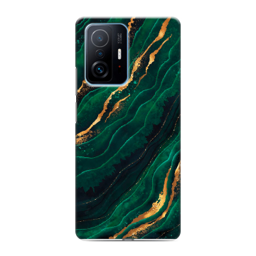 Силиконовый чехол на Xiaomi 11T с принтом Мрамор зеленое золото Силиконовый чехол на Xiaomi 11T с принтом Мрамор зеленое золото