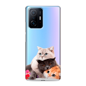 Силиконовый чехол на Xiaomi 11T с принтом Кошки Силиконовый чехол на Xiaomi 11T с принтом Кошки